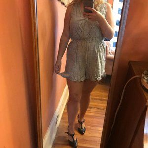 Belks Stripped Ruffled Romper